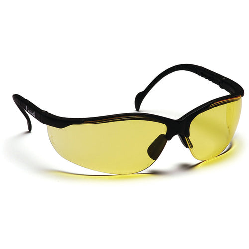 Safety Glasses - Amber Lens, Black Frame Venture II Style - A1 Tooling