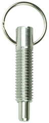 Hand Retractable Spring Plunger with Pull Ring - 1.25 lbs Initial End Force, 5 lbs Final End Force (5/8-11 Thread) - A1 Tooling