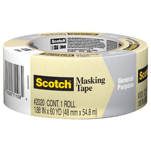 ‎Scotch Contractor Grade Masking Tape 2020-48MP 1.88″ × 60.1 yd (48mm × 55m) - A1 Tooling