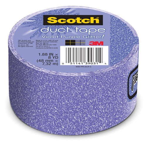 1.88 in × 10 yd (48 mm × 9.14 m) Scotch(R) Duct Tape Violet Purple Glitter Alt Mfg # 39031 - A1 Tooling