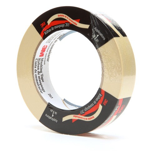 3M General Purpose Masking Tape 203 Beige 24 mm × 55 m 4.7 mil Individually Wrapped Conveniently Packaged - A1 Tooling