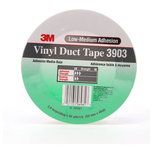 3M Vinyl Duct Tape 3903 White 2″ × 50 yd 6.5 mil 2 Individually Wrapped Conveniently Packaged - A1 Tooling