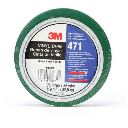 3M Vinyl Tape 471 Green 3/4″ × 36 yd 5.2 mil Individually Wrapped Conveniently Packaged - A1 Tooling