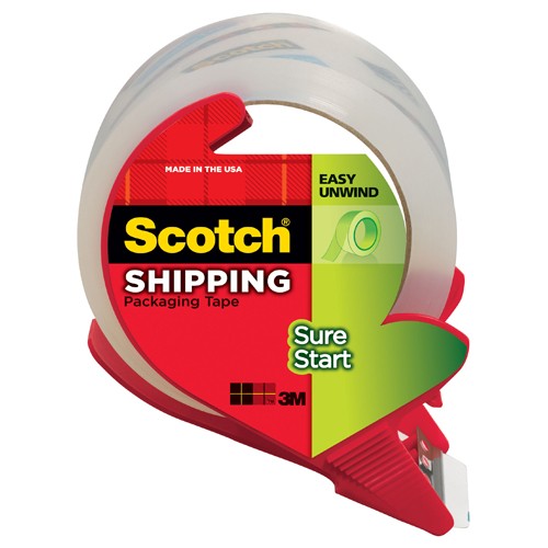 Scotch Sure Start Shipping Packaging Tape with dispenser 3450S-RD 1.88″ × 38.2 yd (48 mm × 35 m) - A1 Tooling