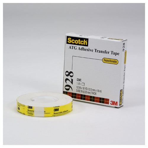 Scotch ATG Repositionable Double Coated Tissue Tape 928 Translucent White 3/4″ × 18 yd 2 mil - A1 Tooling